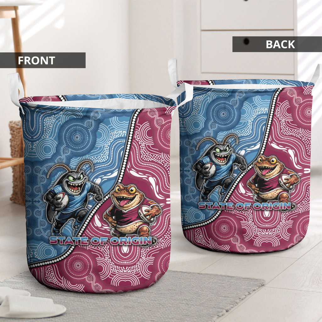 New South Wales And Queensland Laundry Basket Cockroaches With Frogs Aboriginal Art