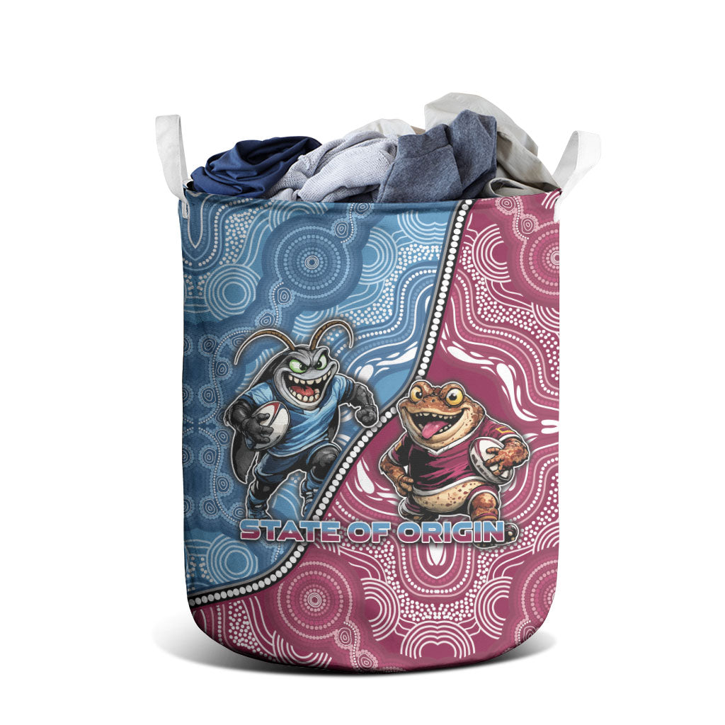 New South Wales And Queensland Laundry Basket Cockroaches With Frogs Aboriginal Art