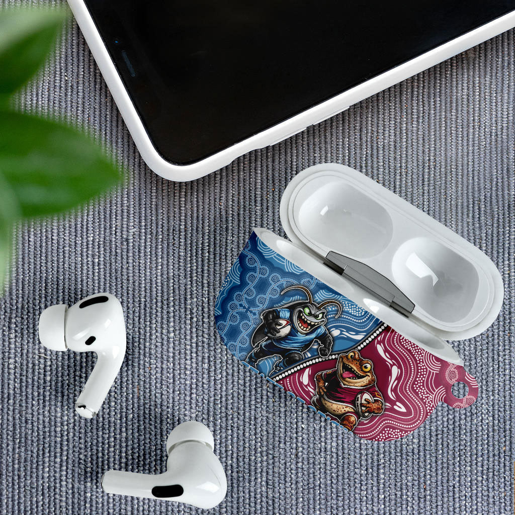 New South Wales And Queensland AirPods Case Cockroaches With Frogs Aboriginal Art