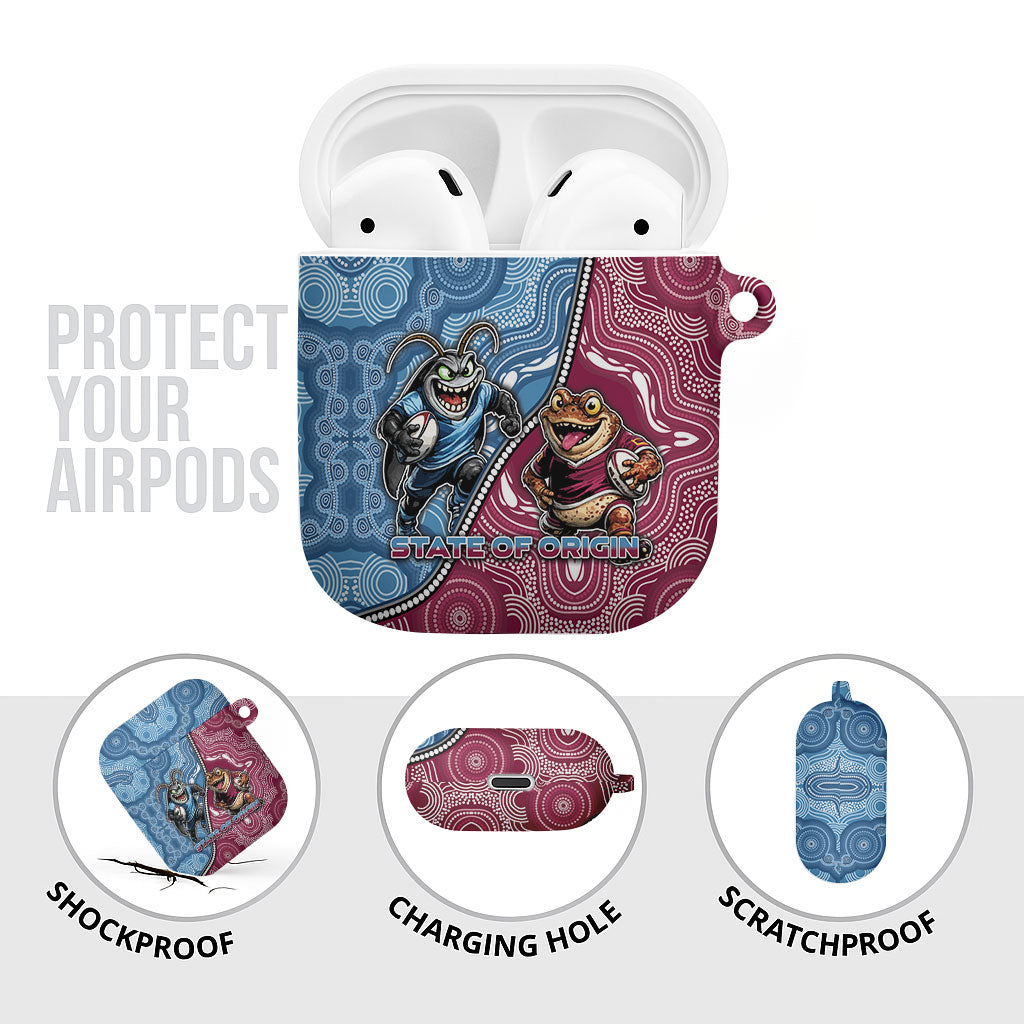 New South Wales And Queensland AirPods Case Cockroaches With Frogs Aboriginal Art