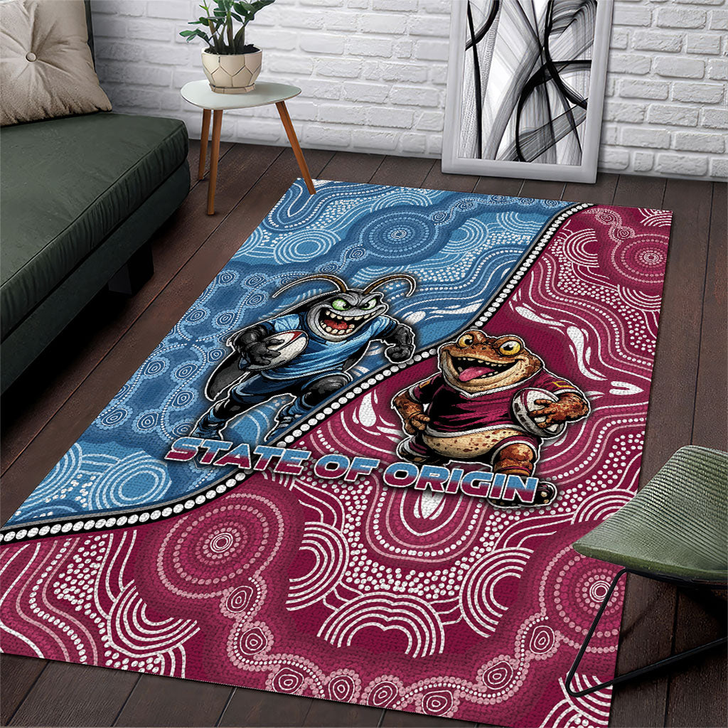 New South Wales And Queensland Area Rug Cockroaches With Frogs Aboriginal Art