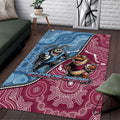 New South Wales And Queensland Area Rug Cockroaches With Frogs Aboriginal Art