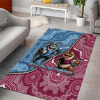New South Wales And Queensland Area Rug Cockroaches With Frogs Aboriginal Art