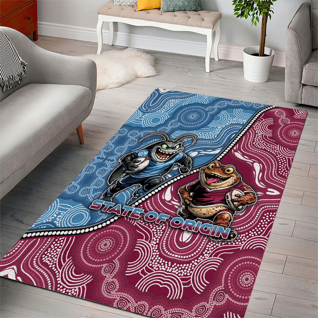 New South Wales And Queensland Area Rug Cockroaches With Frogs Aboriginal Art