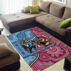 New South Wales And Queensland Area Rug Cockroaches With Frogs Aboriginal Art