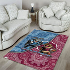 New South Wales And Queensland Area Rug Cockroaches With Frogs Aboriginal Art