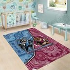 New South Wales And Queensland Area Rug Cockroaches With Frogs Aboriginal Art