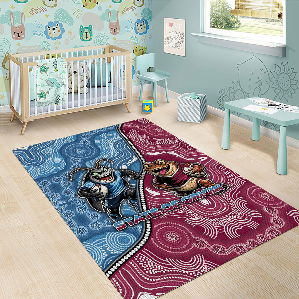New South Wales And Queensland Area Rug Cockroaches With Frogs Aboriginal Art