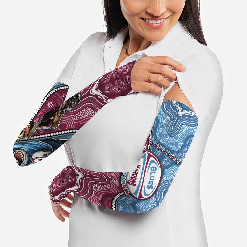 Personalised New South Wales And Queensland Arm Sleeves Cockroaches With Frogs Aboriginal Art