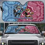 New South Wales And Queensland Auto Sun Shade Cockroaches With Frogs Aboriginal Art