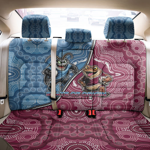 New South Wales And Queensland Back Car Seat Cover Cockroaches With Frogs Aboriginal Art