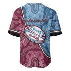 Personalised New South Wales And Queensland Baseball Jersey Cockroaches With Frogs Aboriginal Art