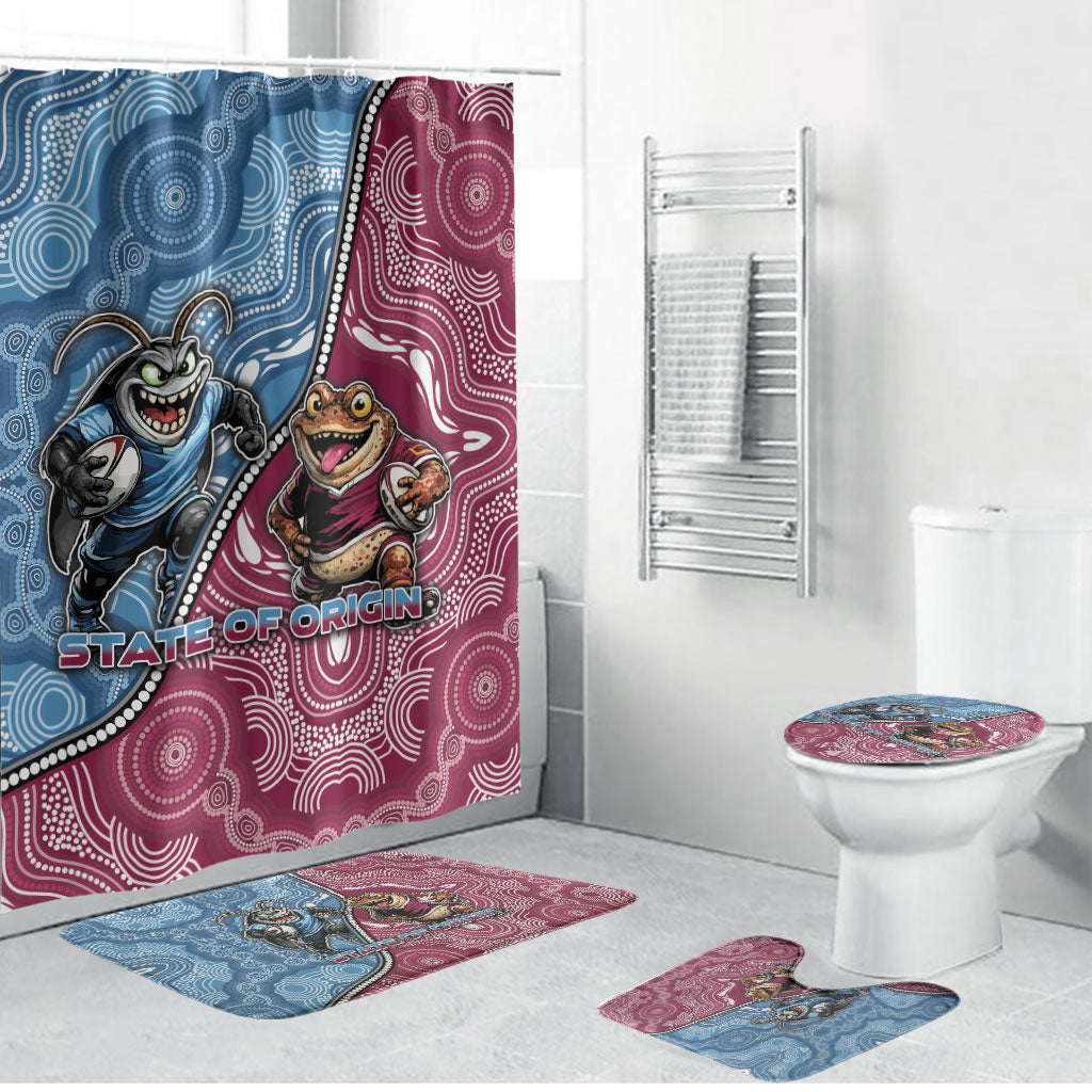 New South Wales And Queensland Bathroom Set Cockroaches With Frogs Aboriginal Art