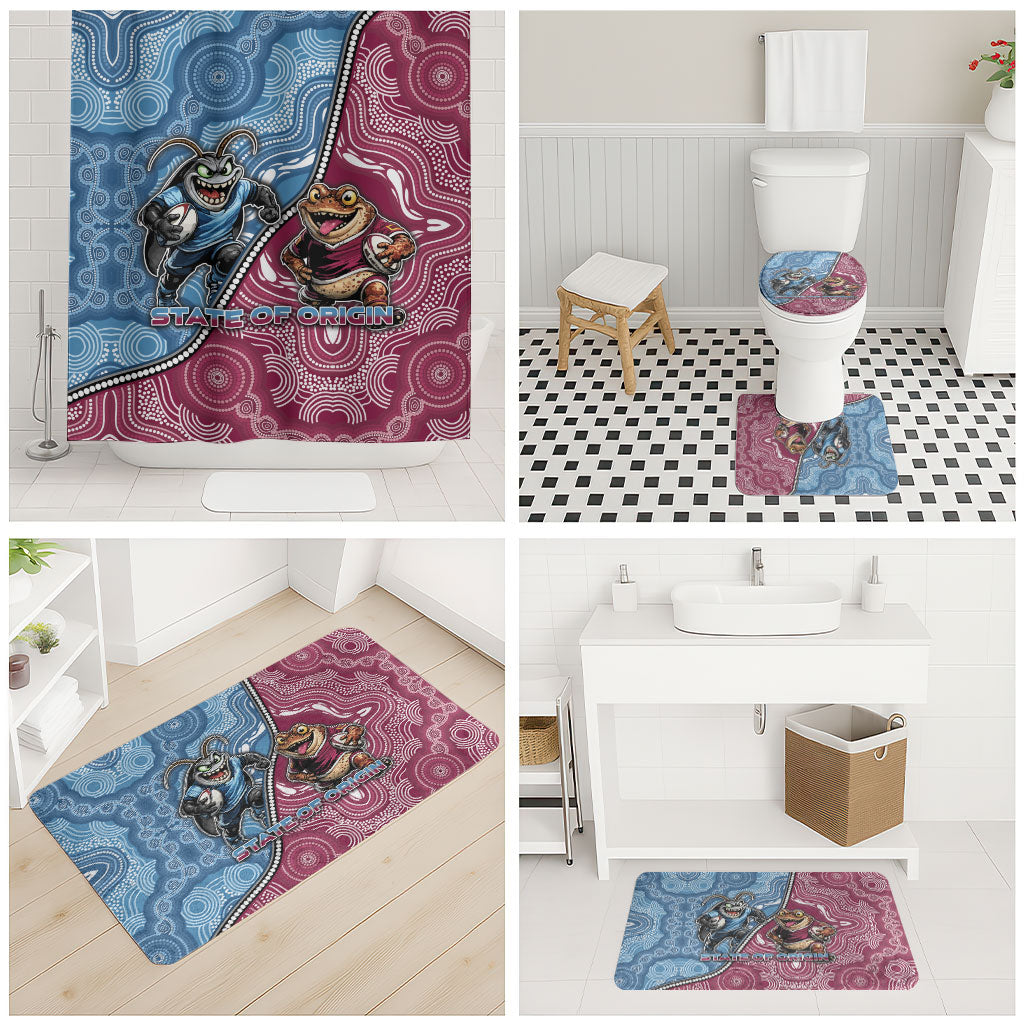 New South Wales And Queensland Bathroom Set Cockroaches With Frogs Aboriginal Art