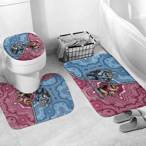 New South Wales And Queensland Bathroom Set Cockroaches With Frogs Aboriginal Art