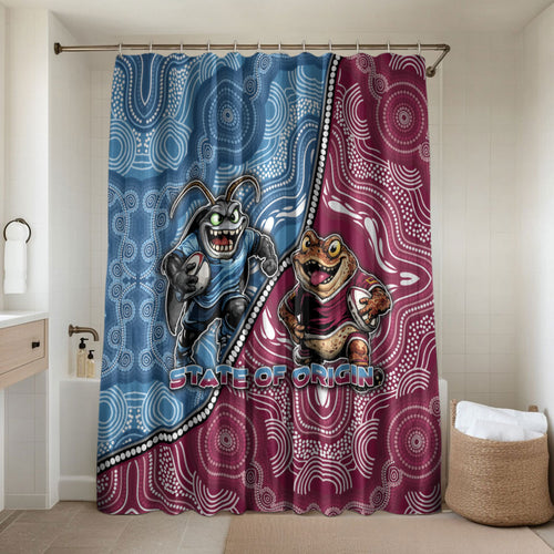New South Wales And Queensland Bathroom Set Cockroaches With Frogs Aboriginal Art