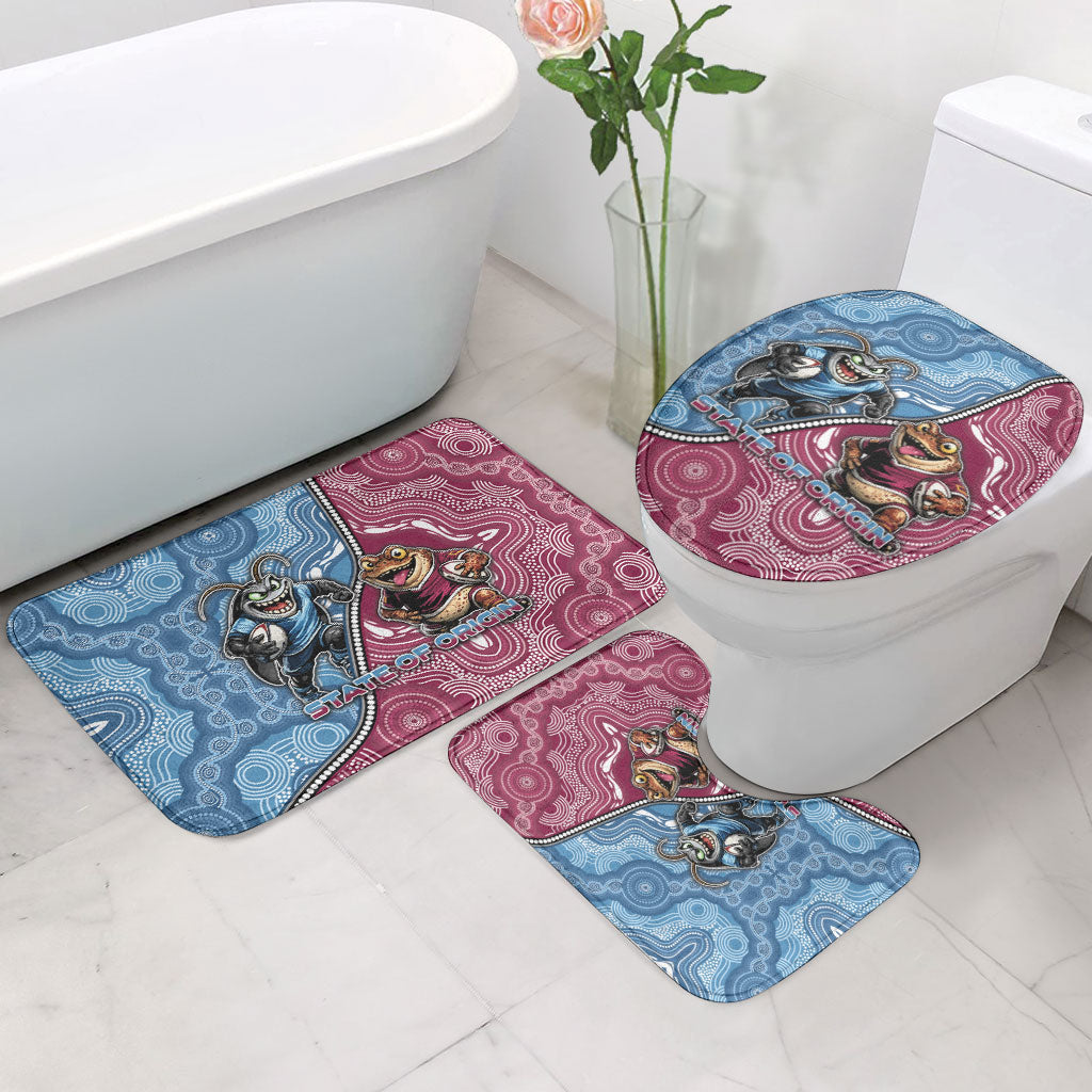 New South Wales And Queensland Bathroom Set Cockroaches With Frogs Aboriginal Art