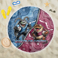 New South Wales And Queensland Beach Blanket Cockroaches With Frogs Aboriginal Art