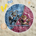 New South Wales And Queensland Beach Blanket Cockroaches With Frogs Aboriginal Art