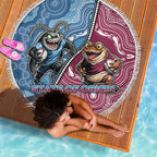 New South Wales And Queensland Beach Blanket Cockroaches With Frogs Aboriginal Art