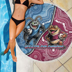 New South Wales And Queensland Beach Blanket Cockroaches With Frogs Aboriginal Art