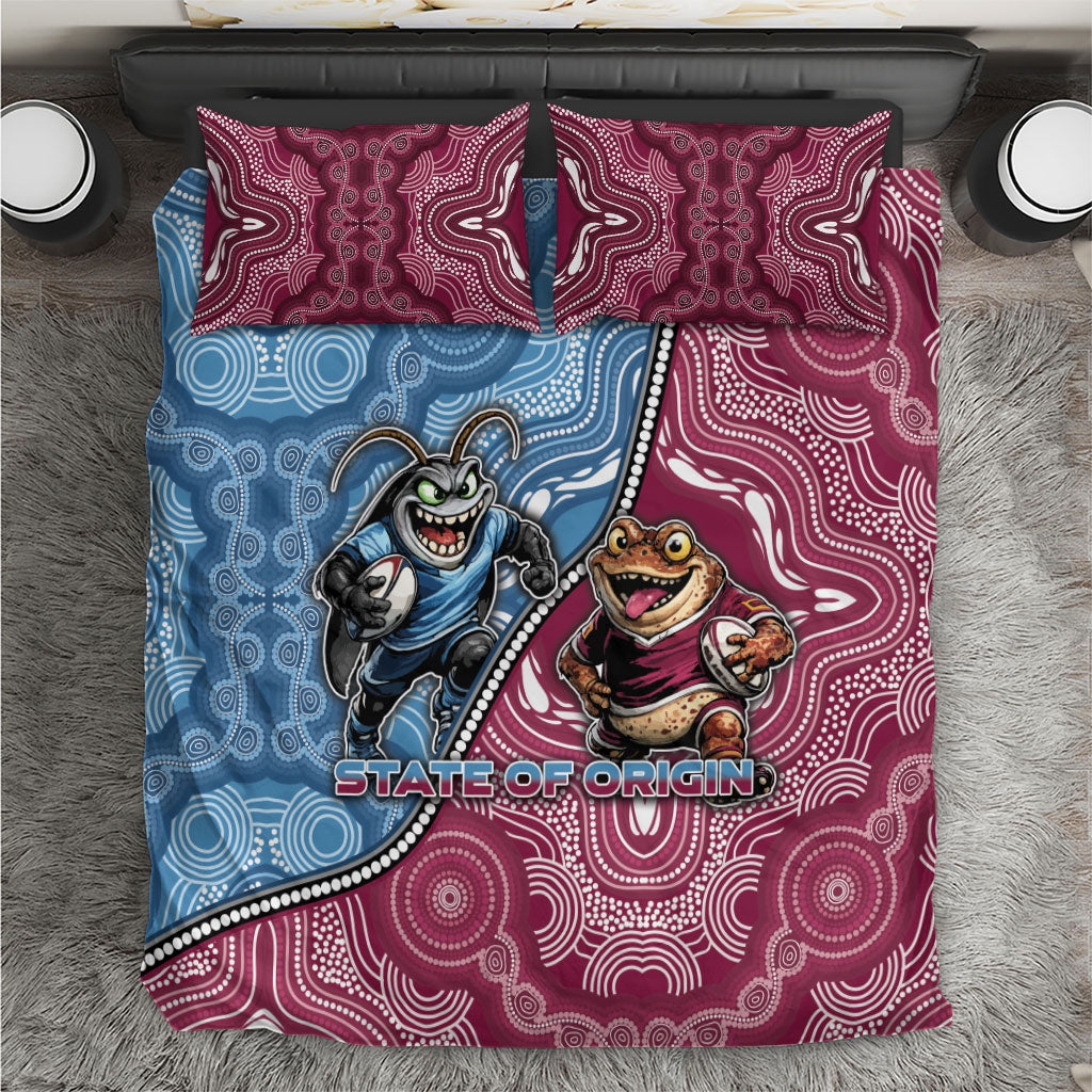 New South Wales And Queensland Bedding Set Cockroaches With Frogs Aboriginal Art
