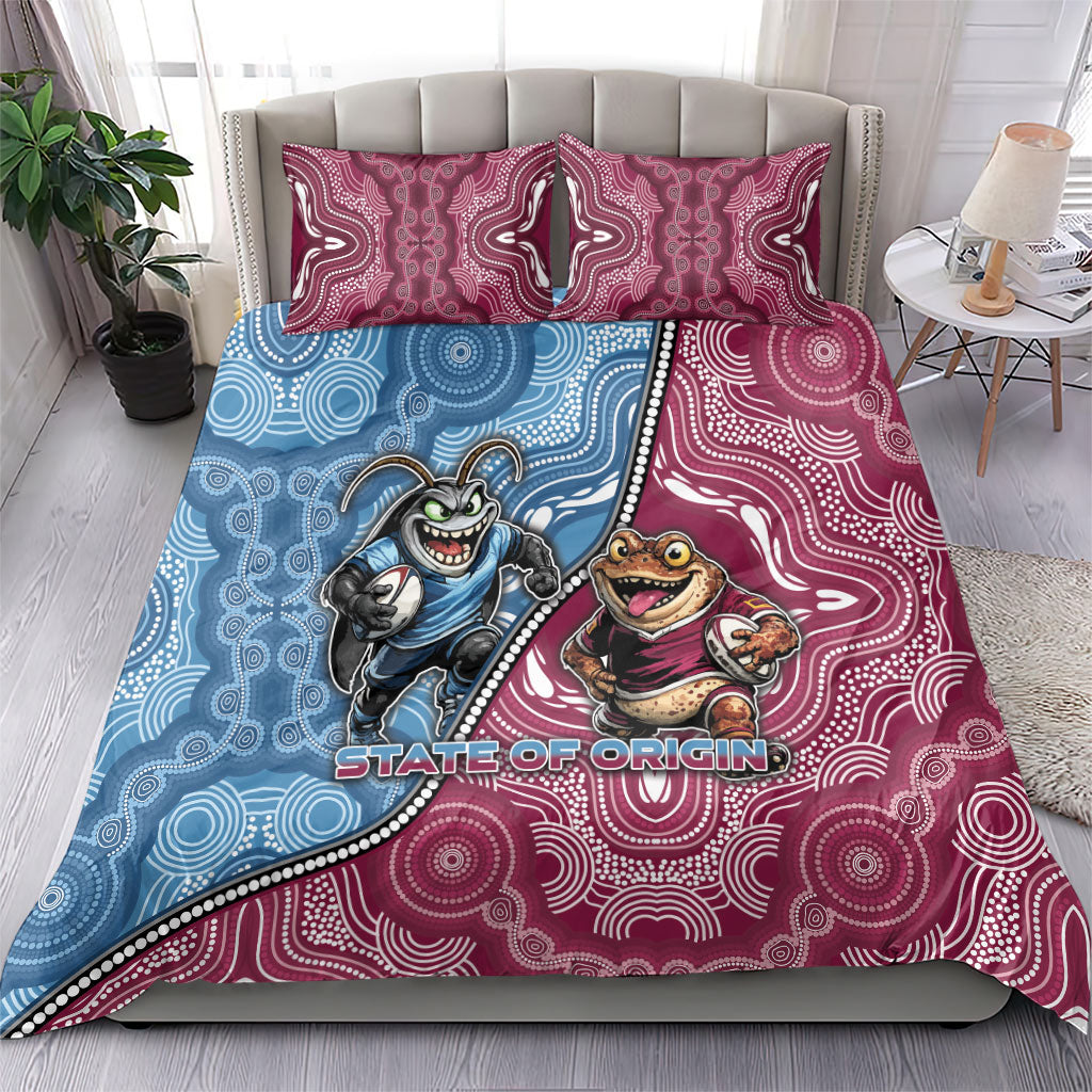 New South Wales And Queensland Bedding Set Cockroaches With Frogs Aboriginal Art