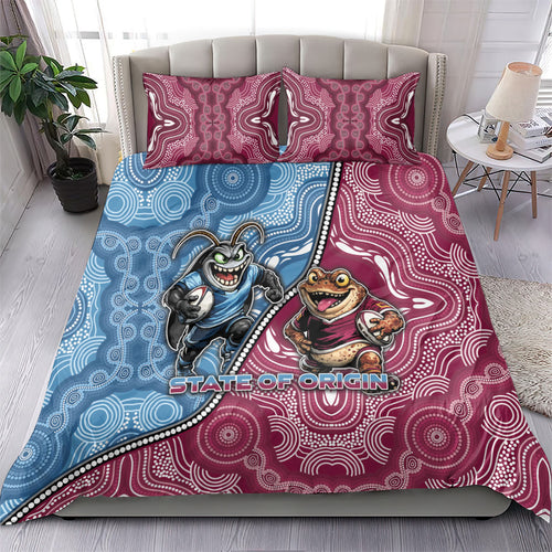 New South Wales And Queensland Bedding Set Cockroaches With Frogs Aboriginal Art