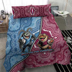 New South Wales And Queensland Bedding Set Cockroaches With Frogs Aboriginal Art