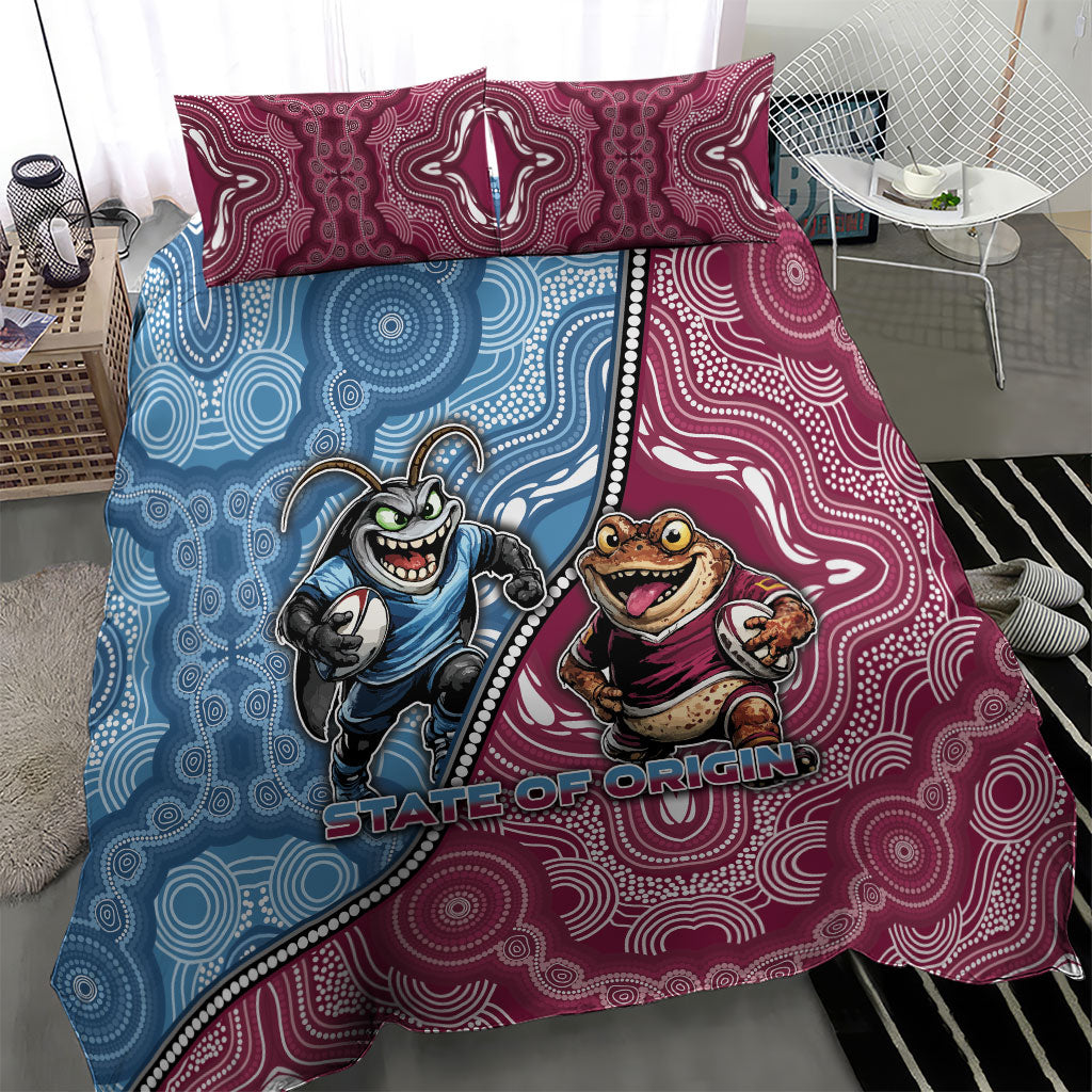 New South Wales And Queensland Bedding Set Cockroaches With Frogs Aboriginal Art