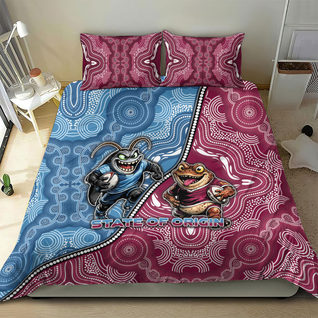 New South Wales And Queensland Bedding Set Cockroaches With Frogs Aboriginal Art
