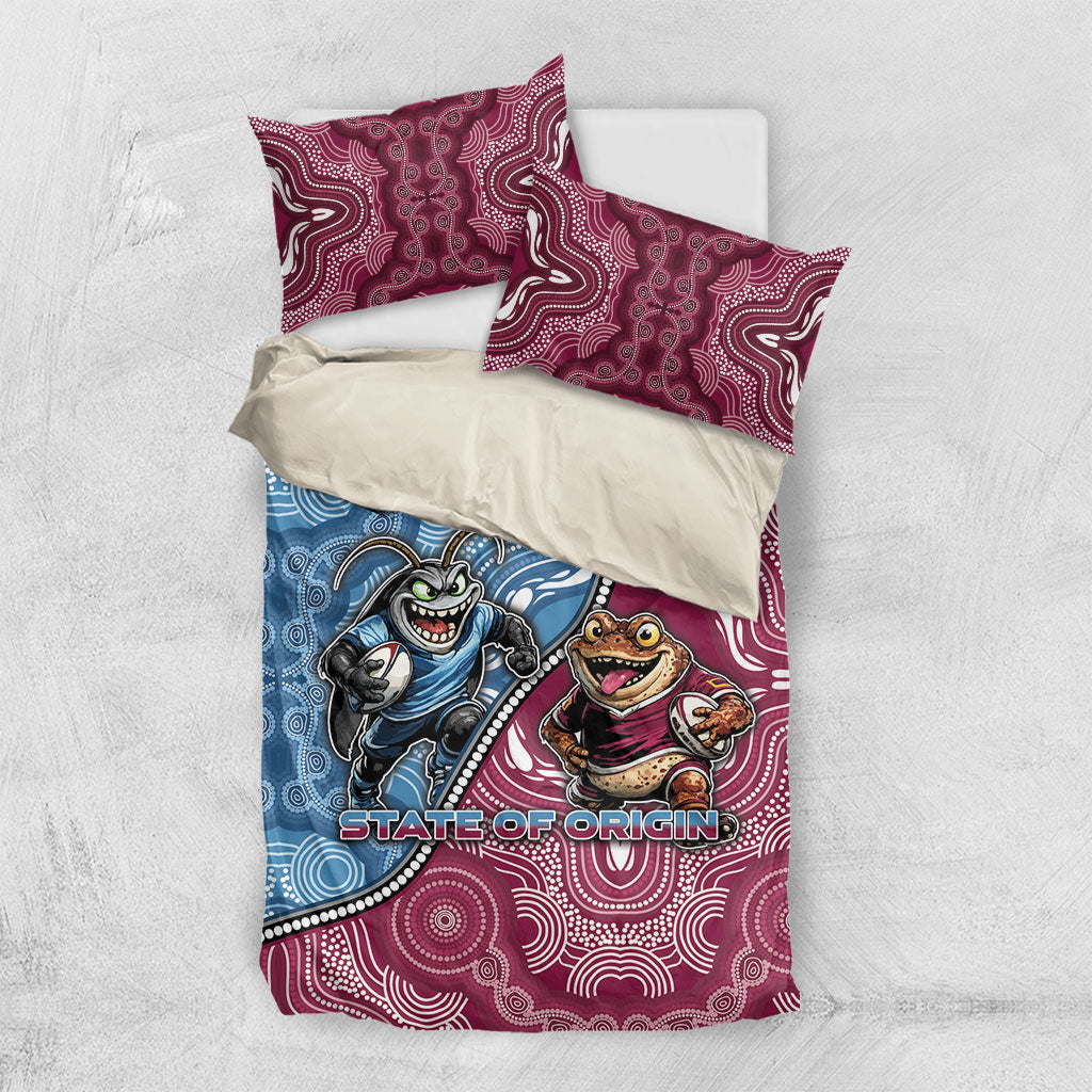 New South Wales And Queensland Bedding Set Cockroaches With Frogs Aboriginal Art
