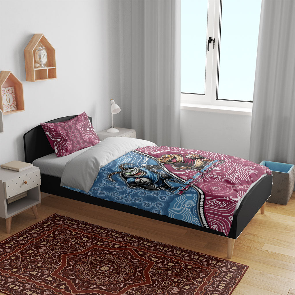 New South Wales And Queensland Bedding Set Cockroaches With Frogs Aboriginal Art