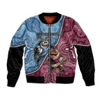 Personalised New South Wales And Queensland Bomber Jacket Cockroaches With Frogs Aboriginal Art