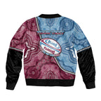 Personalised New South Wales And Queensland Bomber Jacket Cockroaches With Frogs Aboriginal Art