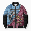 Personalised New South Wales And Queensland Bomber Puffer Jacket Cockroaches With Frogs Aboriginal Art