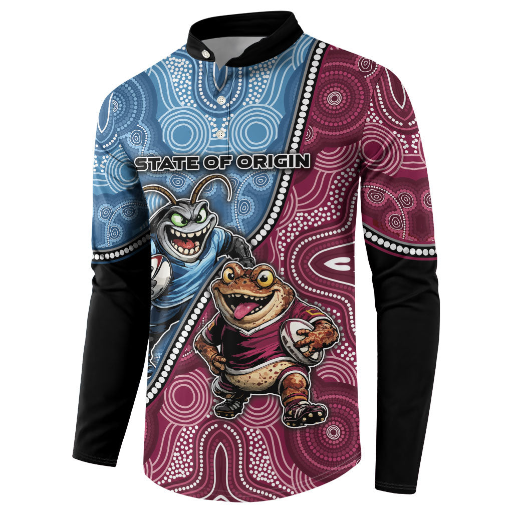 Personalised New South Wales And Queensland Button Sweatshirt Cockroaches With Frogs Aboriginal Art