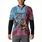 Personalised New South Wales And Queensland Button Sweatshirt Cockroaches With Frogs Aboriginal Art