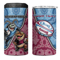 Personalised New South Wales And Queensland 4 in 1 Can Cooler Tumbler Cockroaches With Frogs Aboriginal Art