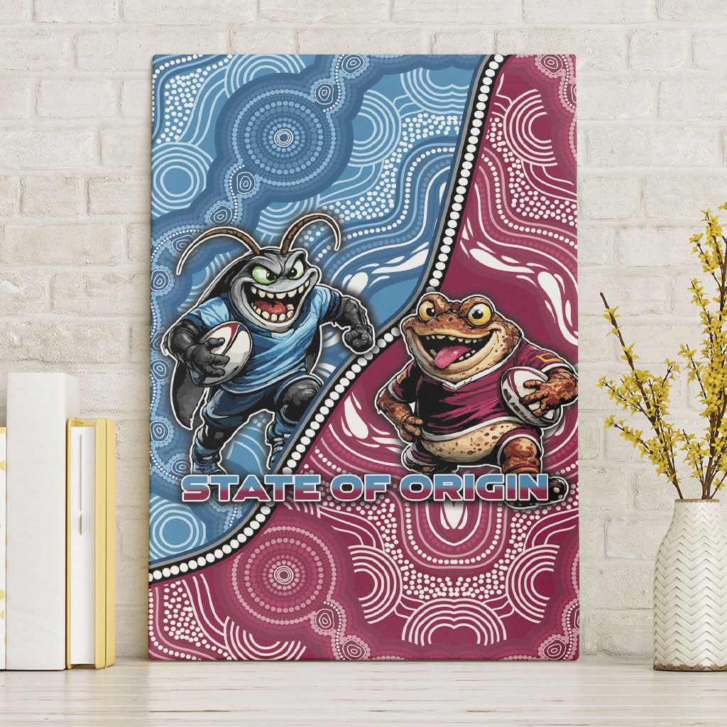 New South Wales And Queensland Canvas Wall Art Cockroaches With Frogs Aboriginal Art