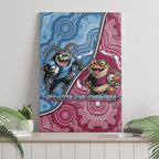 New South Wales And Queensland Canvas Wall Art Cockroaches With Frogs Aboriginal Art