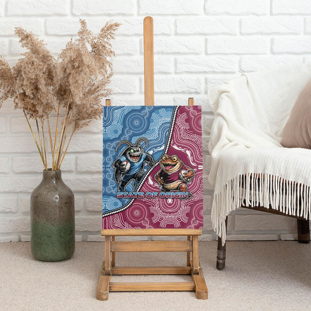 New South Wales And Queensland Canvas Wall Art Cockroaches With Frogs Aboriginal Art