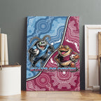New South Wales And Queensland Canvas Wall Art Cockroaches With Frogs Aboriginal Art