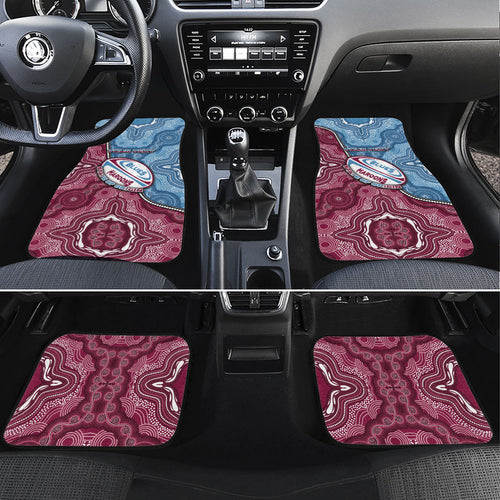 Personalised New South Wales And Queensland Car Mats Cockroaches With Frogs Aboriginal Art
