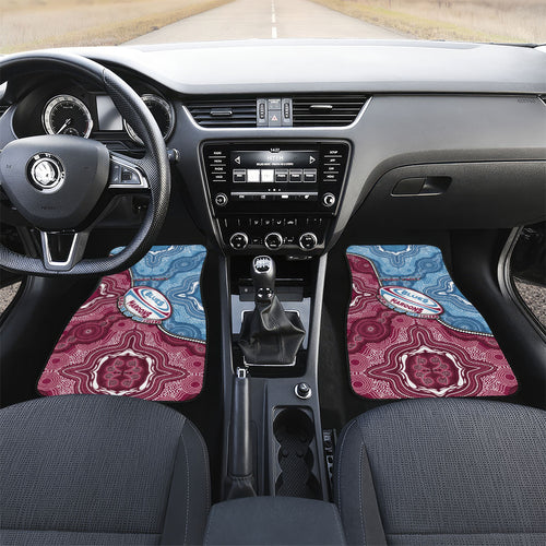 Personalised New South Wales And Queensland Car Mats Cockroaches With Frogs Aboriginal Art
