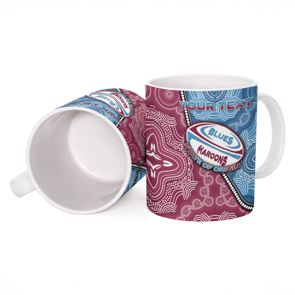 Personalised New South Wales And Queensland Ceramic Mug Cockroaches With Frogs Aboriginal Art