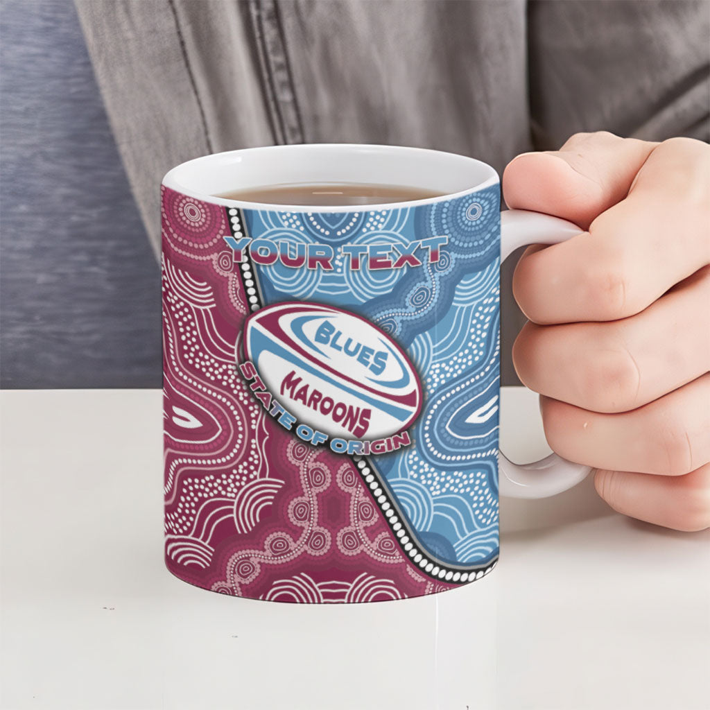 Personalised New South Wales And Queensland Ceramic Mug Cockroaches With Frogs Aboriginal Art