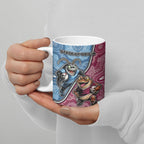 Personalised New South Wales And Queensland Ceramic Mug Cockroaches With Frogs Aboriginal Art