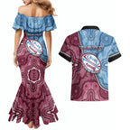 Personalised New South Wales And Queensland Couples Matching Mermaid Dress and Hawaiian Shirt Cockroaches With Frogs Aboriginal Art