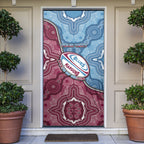 Personalised New South Wales And Queensland Door Cover Cockroaches With Frogs Aboriginal Art